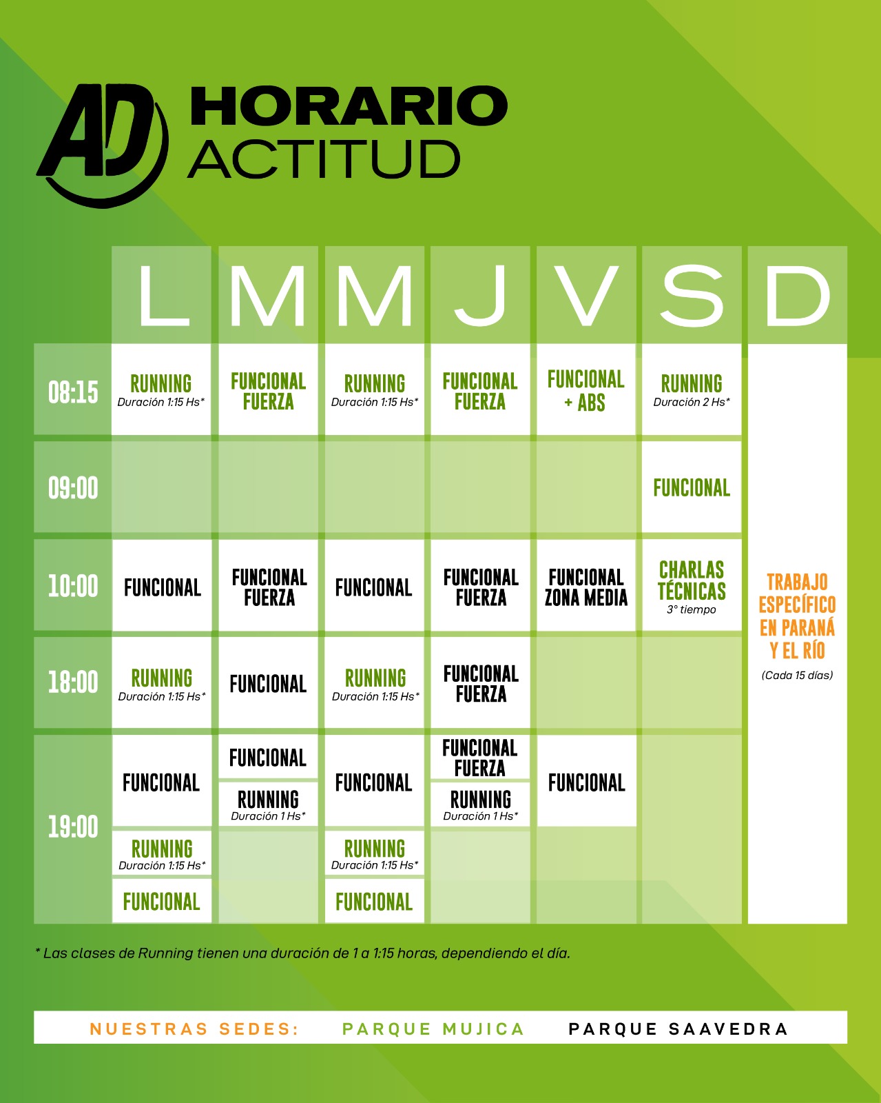 Horarios Actitud Deportiva
